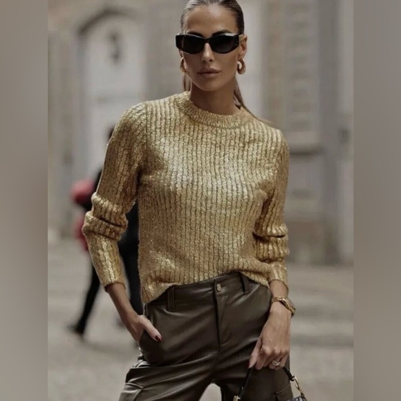 Gold Metallic Shimmering Texture and Fitted Silhouette(new without tags) - Picture 14 of 14